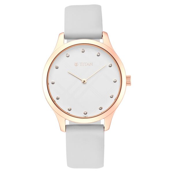 Titan Athleisure White Dial Analog Rubber Strap Watch for Women - image number 1