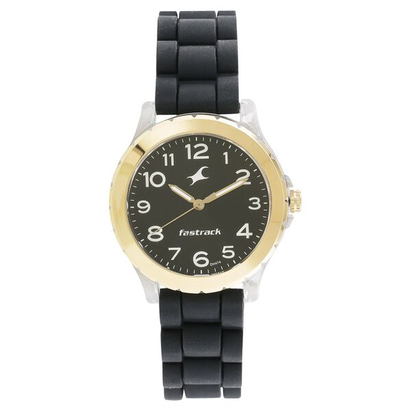 Fastrack Trendies Quartz Analog Black Dial Silicone Strap Watch for Girls - image number 0