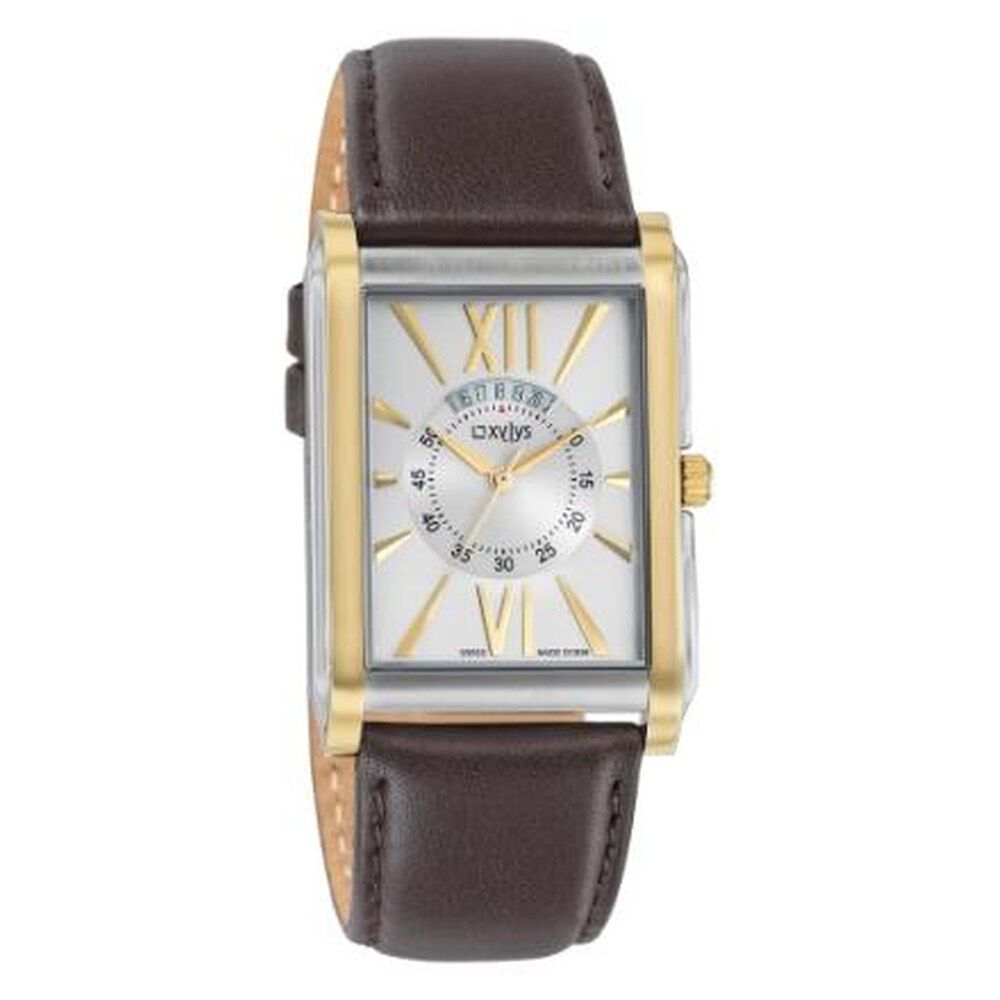 Buy Online Xylys Swiss Analog with Date Brown Leather Strap and