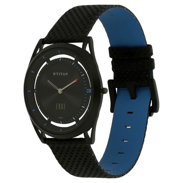 Titan Quartz Analog Black Dial Leather Strap Watch for Men - image number 1