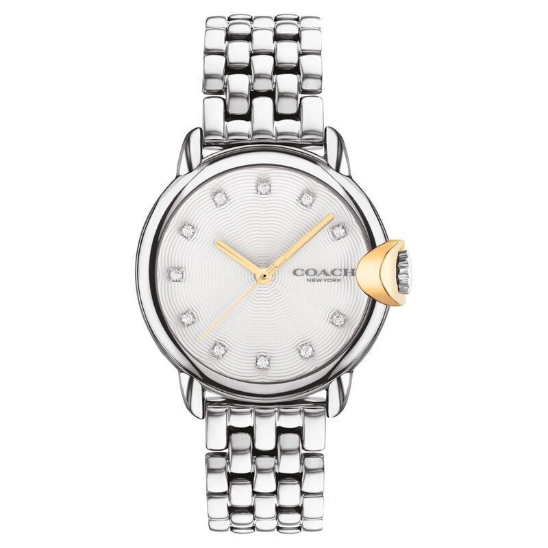 Coach Quartz Analog White Dial Stainless Steel Strap Watch for Women