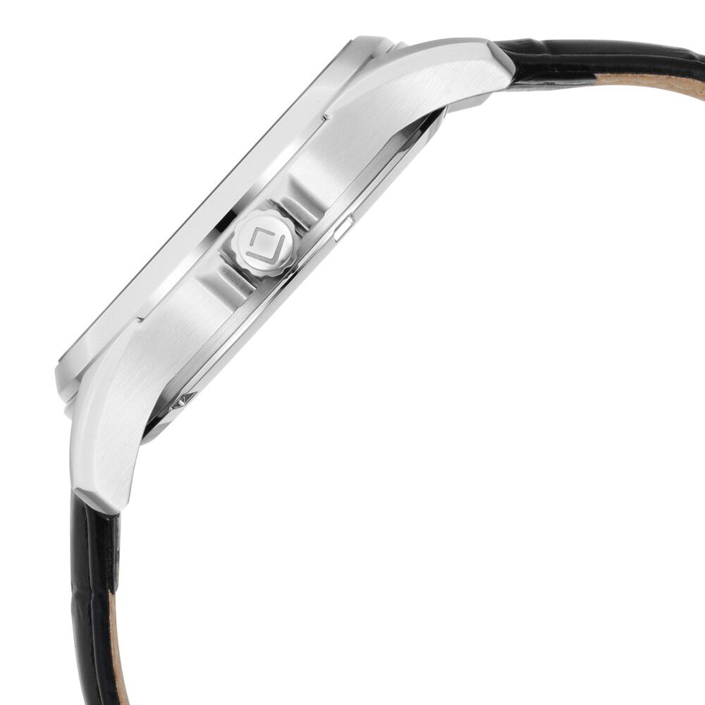 Buy Online Xylys Swiss Multifunction Black Leather Strap Black