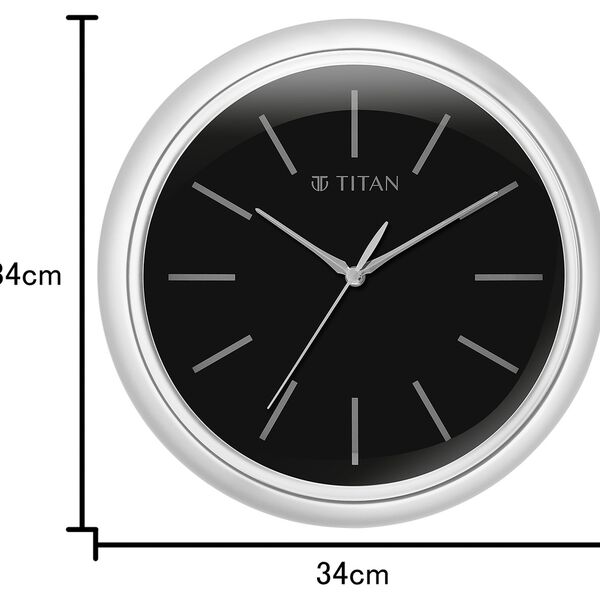 Titan Classic Balck Colour Wall Clock with Silent Sweep 34 x 34 (Medium) - image number 4