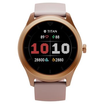 Titan Smart Pink Dial Smart Silicone Strap watch for Unisex