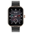 Titan Mirage with 4.97 cm AMOLED Display and AOD, Functional Crown, BT Calling Smartwatch with Black Leather Strap