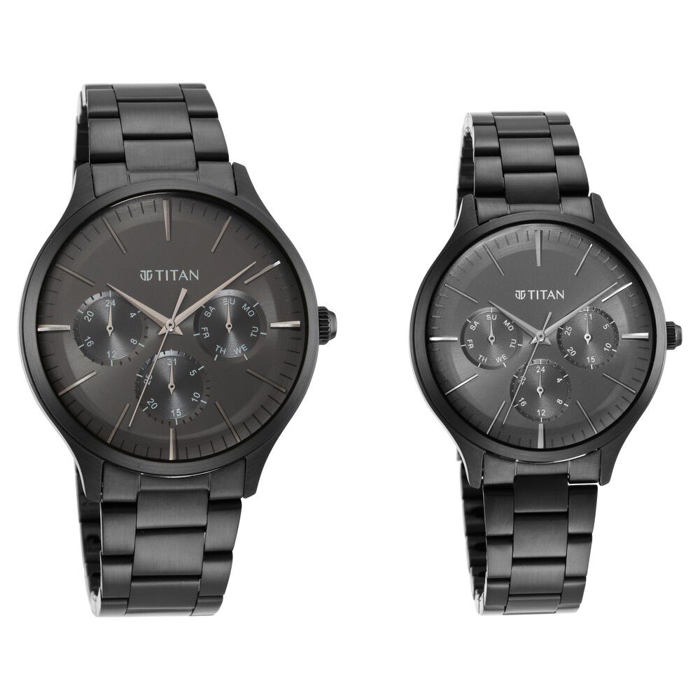 Titan couple top watches leather belt