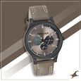 Fastrack Dial It Up Quartz Multifunction Beige Dial Leather Strap Watch for Guys - image number 0