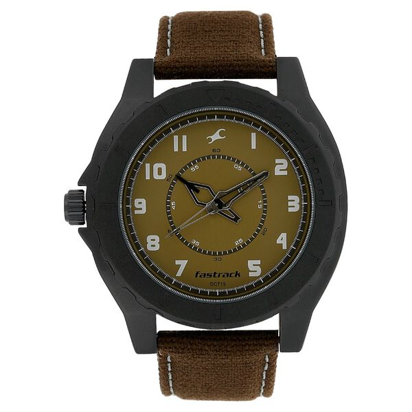 Fastrack Explorer Quartz Analog Brown Dial Canvas Strap Watch for Guys - image number 0