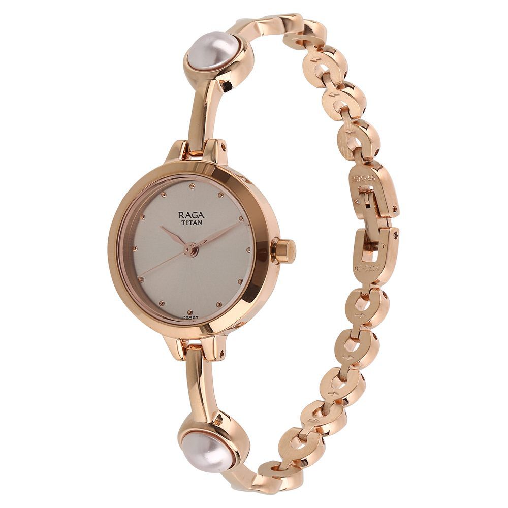 Buy Online Titan Raga Viva Rose Gold Dial Analog with Day and Date Metal  Strap Watch for Women - nr2621wm01 | Titan