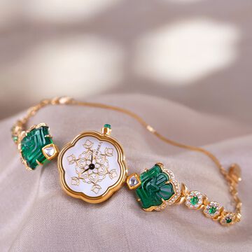 Titan Nebula Deccan Treasures Quartz Analog 18 Karat Solid Gold Watch for Women