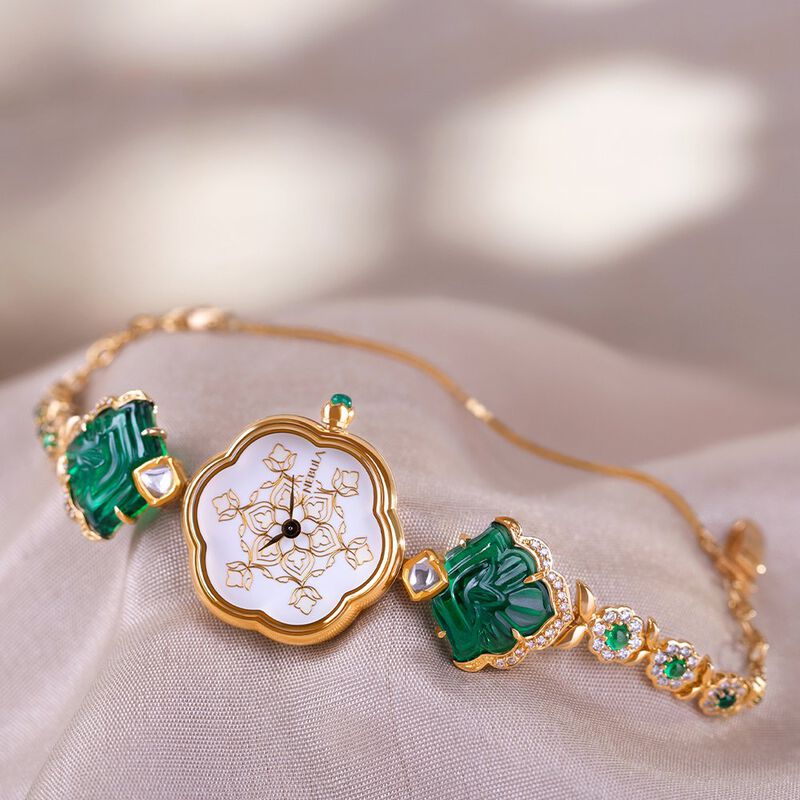 Titan Nebula Deccan Treasures Quartz Analog 18 Karat Solid Gold Watch for Women - image number 0