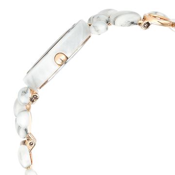 Titan Raga Ceramics Quartz Analog White Dial Metal Strap Watch For Women