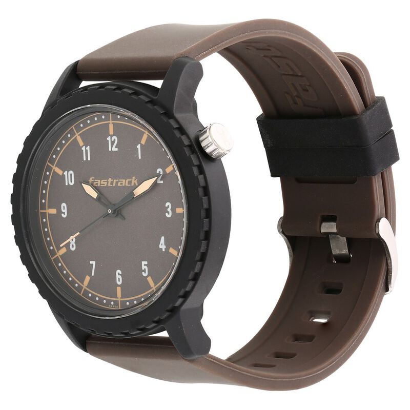 Fastrack Tees Quartz Analog Brown Dial Plastic Strap Unisex Watch - image number 1