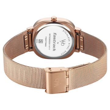 Fastrack Vyb Mirage Quartz Analog Rose Gold Dial Metal Strap Watch For Girls