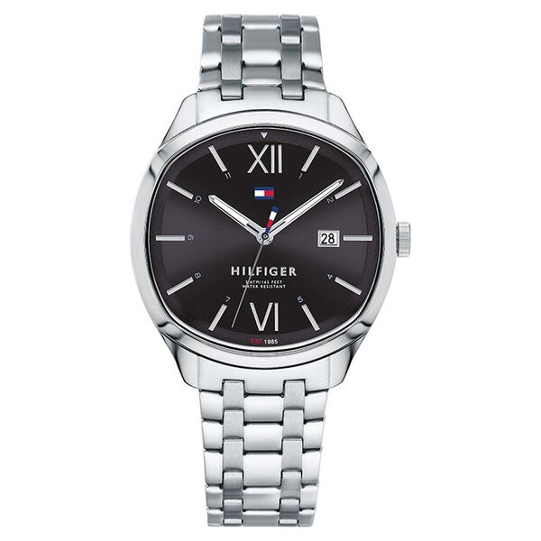 Tommy Hilfiger Quartz Analog with Day and Date Black Dial Metal Strap Watch for Men - image number 0