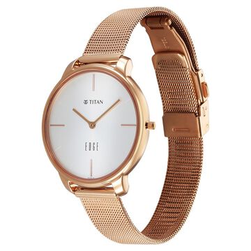 Titan Edge White Dial Analog Stainless Steel Strap watch for Women