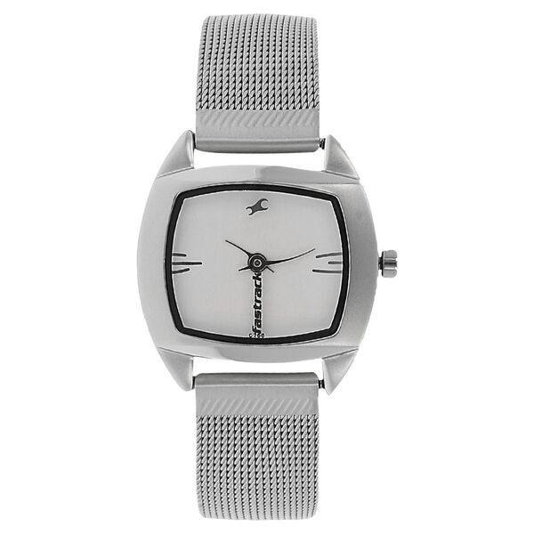 Fastrack Quartz Analog Silver Dial Metal Strap Watch for Girls - image number 0