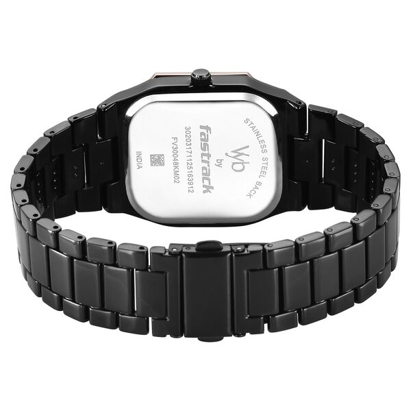 Vyb Pioneer By Fastrack Quartz Analog Black Dial Black Metal Strap Watch For Guys - image number 5