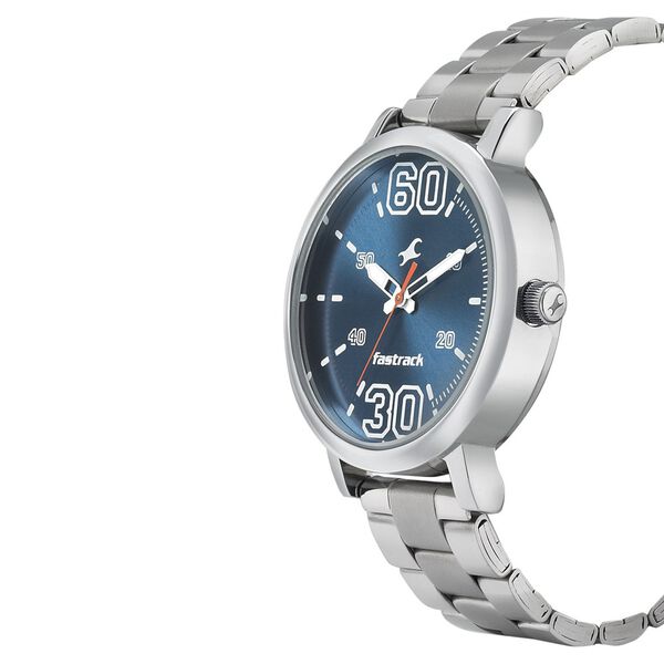 Fastrack Fundamentals Quartz Analog Blue Dial Stainless Steel Strap Watch for Guys - image number 1