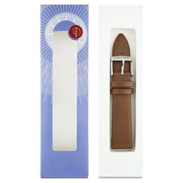 20 mm Brown Genuine Leather Strap for Men