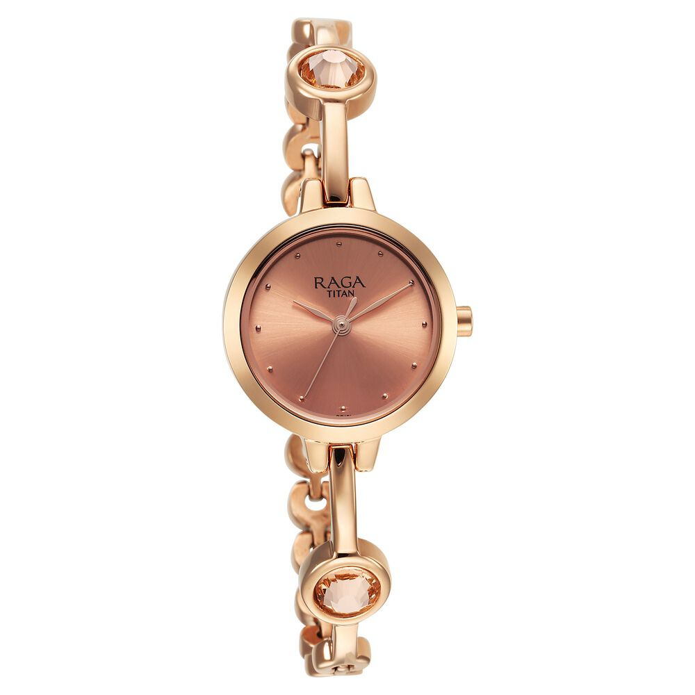Titan ladies rose gold watches sales