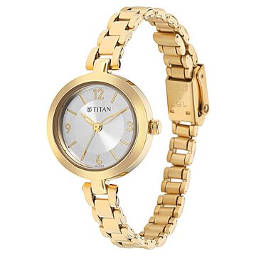 Titan Lagan Silver Dial Analog Metal Strap Watch for Women
