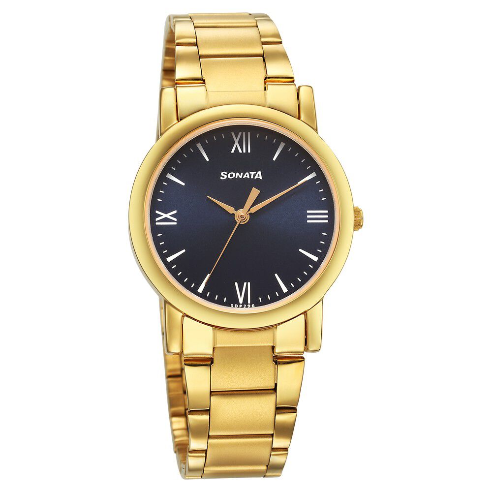 Sonata watch hot sale ladies golden