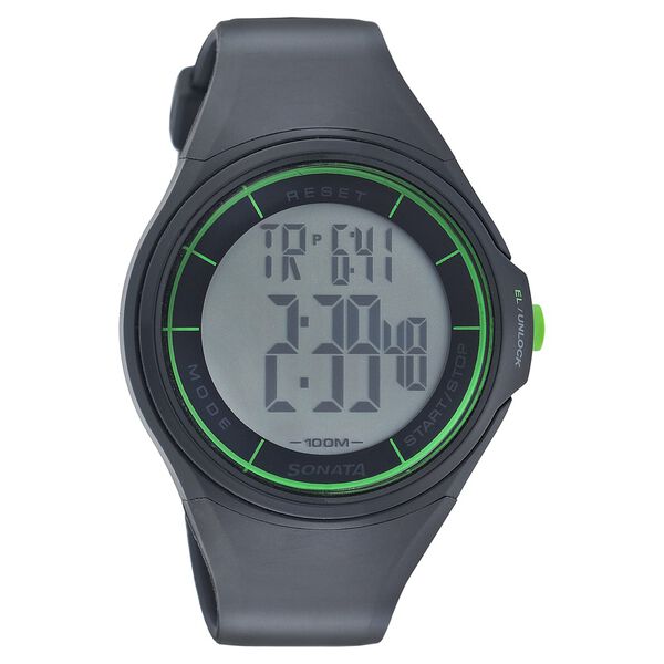 Sonata Digital Green Dial Strap Watch for Men - image number 0