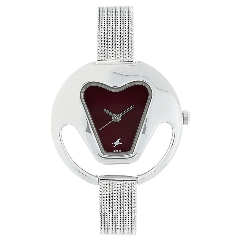 Fastrack Quartz Analog Purple Dial Stainless Steel Strap Watch for Girls - image number 0