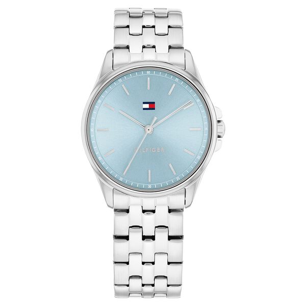 Tommy Hilfiger Quartz Analog Blue Dial Silver Stainless Steel Strap Watch For Women - image number 0