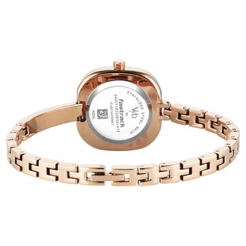 Vyb Aurora By Fastrack Quartz Analog Silver Dial Rose Gold Metal Strap Watch For Girls
