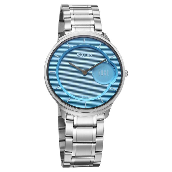 Titan Edge Murals Quartz Analog Blue Dial Stainless Steel Strap Watch For Men - image number 1