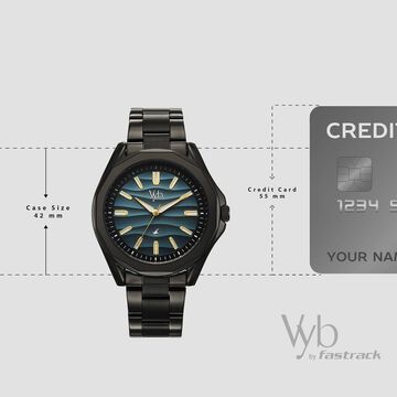 Vyb Drift By Fastrack Quartz Analog Blue Dial Black Stainless Steel Strap Watch For Guys