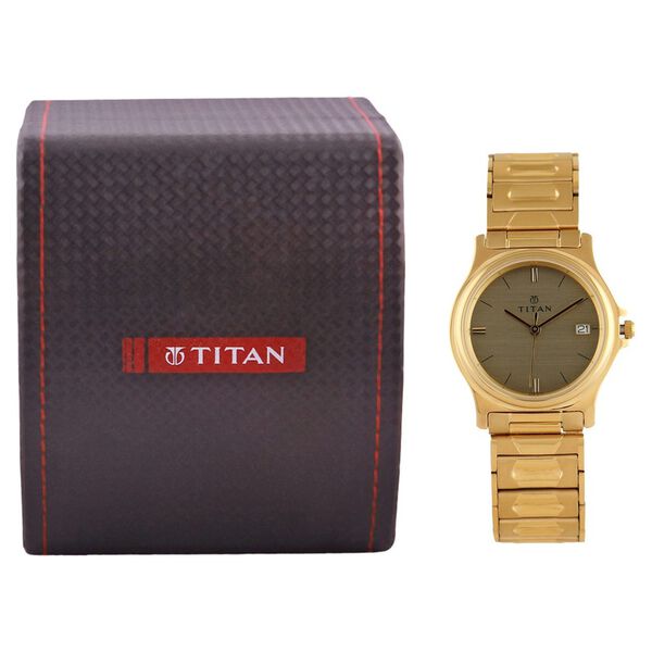Titan Quartz Analog with Date Champagne Dial Watch for Men - image number 4