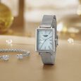 Sonata Poze Quartz Analog Blue Mother Of Pearl Dial Silver Color Stainless Steel Strap Watch For Women - image number 0