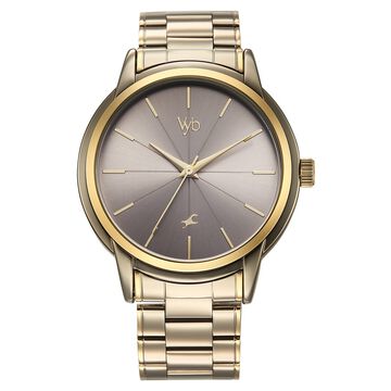 Fastrack Vyb Phantom Quartz Analog Khaki Dial Metal Strap Watch For Guys