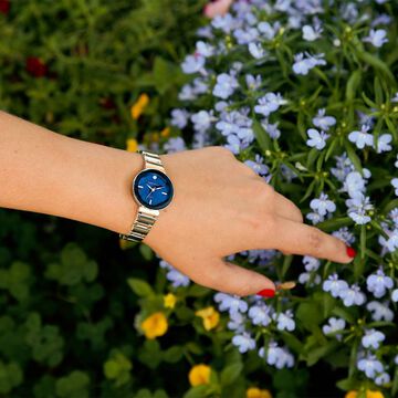 Anne Klein Quartz Analog Blue Dial Metal Strap Watch for Women