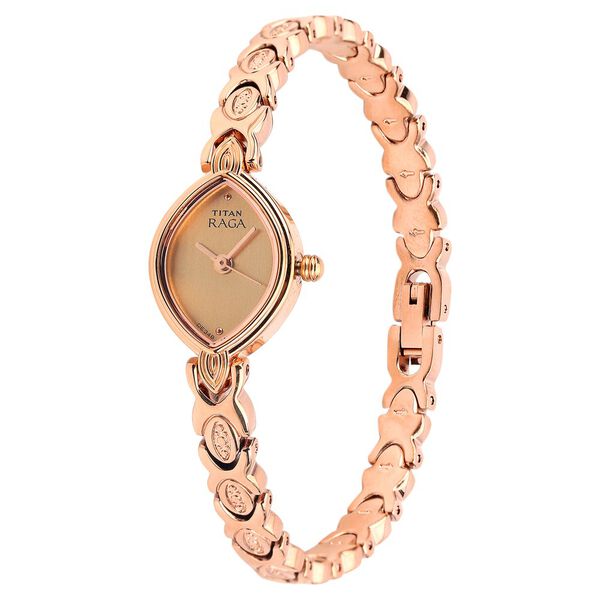 Titan Quartz Analog Rose Gold Dial Metal Strap Watch for Women - image number 1