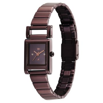 Vyb Muse By Fastrack Quartz Analog Brown Dial Brown Stainless Steel Strap Watch For Girls