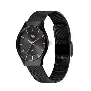 Fastrack Vyb Successor Quartz Analog Black Dial Stainless Steel Strap Watch for Girls