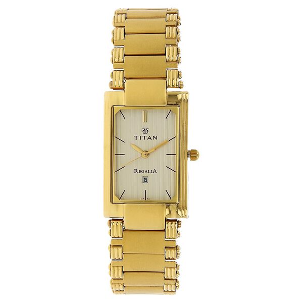 Titan Analog Champagne Dial Stainless Steel Strap watch for Men - image number 0