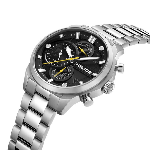 Police Quartz Multifunction Black Dial Silver Stainless Steel Strap Watch for Men - image number 1
