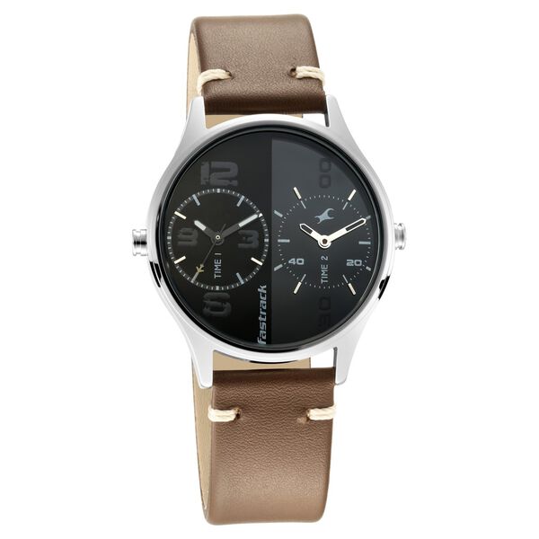 Fastrack Tripster Quartz Analog Bicolour Dial Leather Strap Watch for Guys - image number 0