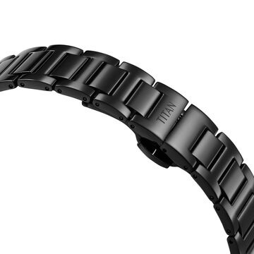 Titan Edge Quartz Analog Black Dial Black Stainless Steel Strap Watch For Men