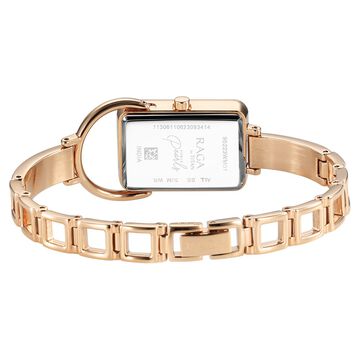 Titan Raga Power Pearls Quartz Analog Watch For Women With Mother of Pearl Dial Rose Gold Metal Strap