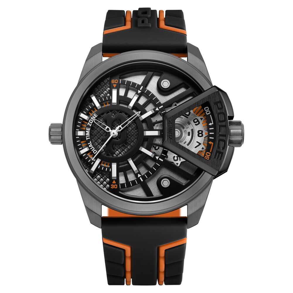 Police black clearance chain watch