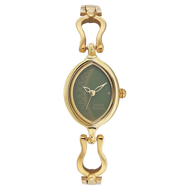 Titan Quartz Analog Green Dial Watch for Women