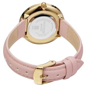 Poze by Sonata Quartz Analog Pink Dial PU Leather Strap Watch for Women