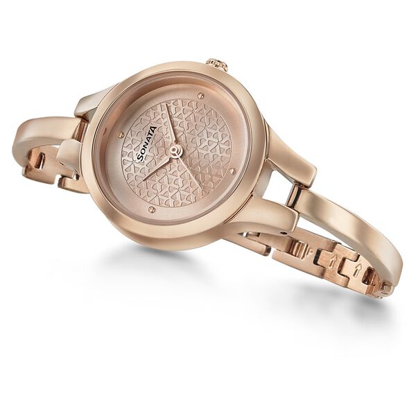 Sonata Mission Mangal Rose Gold Dial Women Watch With Stainless Steel Strap - image number 4