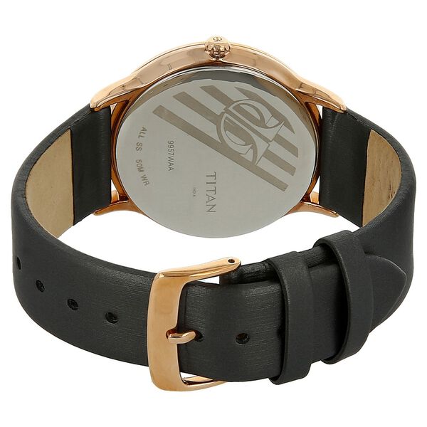 Titan Quartz Analog Grey Dial Leather Strap Watch for Women - image number 3